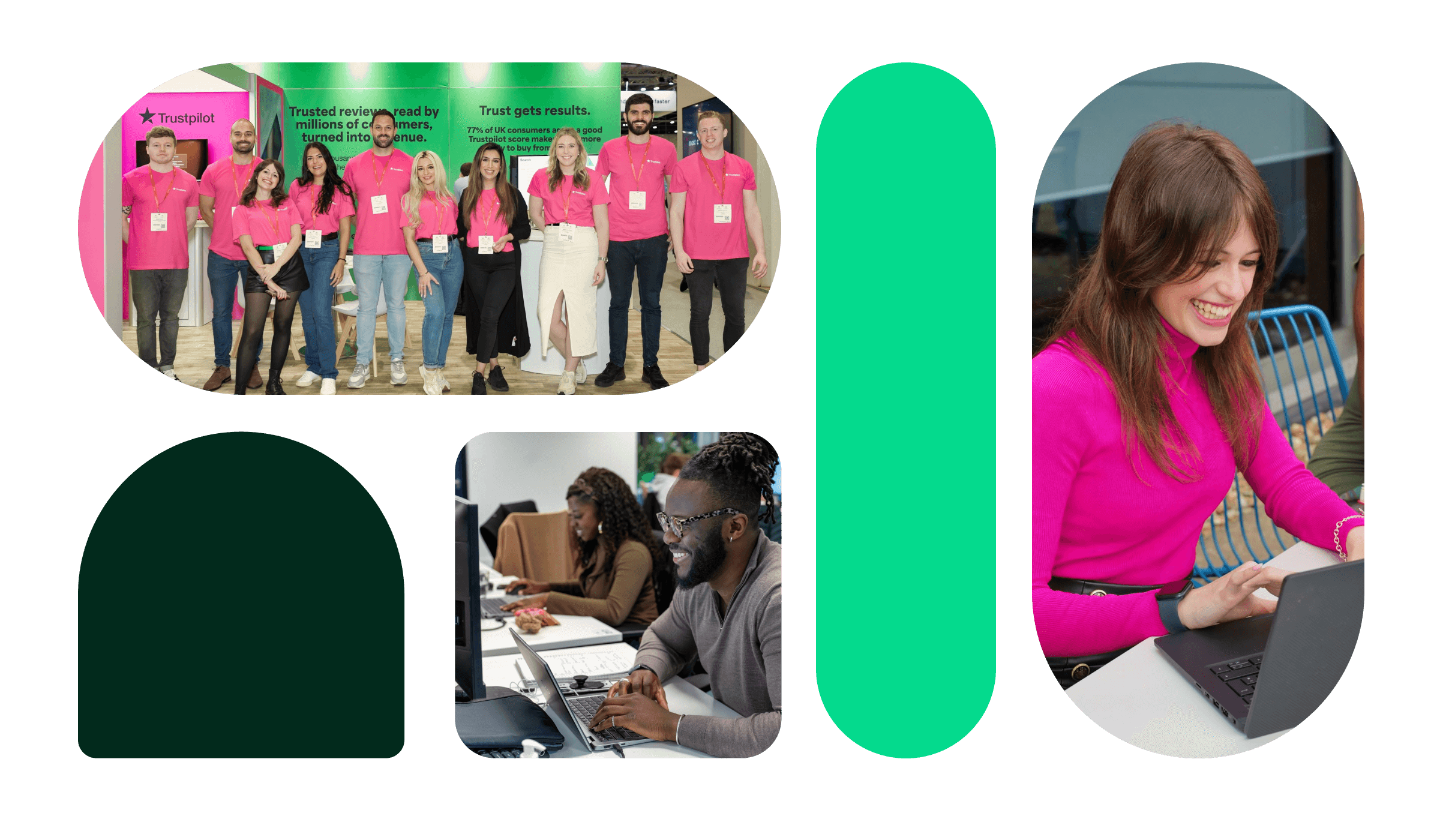 A photo of a group of Trustpilot employees smiling